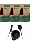 NATURA BALANCE SAÇ BOYASI 5.66 ŞARAP KIZILI 3 ADET+SAÇ BOYAMA SETİ - 1