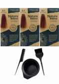 NATURA BALANCE SAÇ BOYASI 8.1 KÜLLÜ AÇIK KUMRAL 3 ADET+SAÇ BOYAMA SETİ - 1