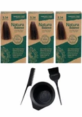 NATURA BALANCE SAÇ BOYASI 5.34 ÇİKOLATA 3 ADET+SAÇ BOYAMA SETİ - 1