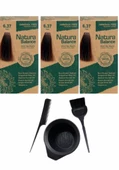 NATURA BALANCE SAÇ BOYASI 6.37 TÜTÜN 3 ADET+SAÇ BOYAMA SETİ - 1