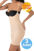 Kadın Lazer Kesim İnceltici ve Toparlayıcı Tam Boy Askılı Korse 3'lü Set thumbnail 1