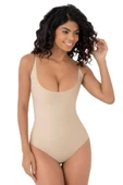 Kadın Lazer Kesim İz Yapmaz Göğüs Destekli Askılı Toparlayıcı Body Slip Korse - 6
