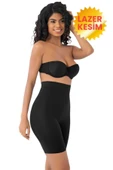 Kadın Dikişsiz İnceltici ve Toparlayıcı Lazer Kesim Yüksek Bel Paçalı Korse 2'li Set thumbnail 2