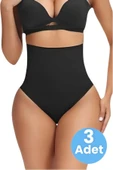 Kadın Dikişsiz Yüksek Bel Karın Toparlayıcı  String Korse 3'lü Set - 1