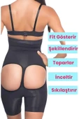 Kadın Dikişsiz Toparlayıcı ve İnceltici Açık Popo Korse 2'li Set - 7