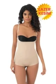 Kadın Lazer Kesim İnceltici ve Toparlayıcı Göğüs Altı Askılı Body Korse thumbnail 6