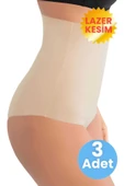 Kadın Lazer Kesim  İnceltici ve Toparlayıcı Yüksek Bel Slip Korse 3'lü Set thumbnail 1