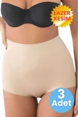 Kadın Lazer Kesim  İnceltici ve Toparlayıcı  Slip Külot Korse 3'lü Set - 1