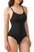 Kadın Dikişsiz Toparlayıcı ve İnceltici Çıtçıtlı İp Askılı Slip Body  Korse 2'li Set - 3