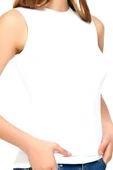 Kadın Sıfır Kol Bisiklet Yaka Pamuklu Atlet 3'lü Set - 5