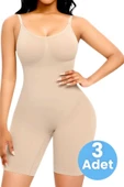 Kadın Dikişsiz İnce Askılı Toparlayıcı Tam Boy Korse 3'lü Set thumbnail 1