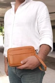 Lederax Suni Deri Erkek Clutch, Kozmetik, Seyahat ve El Çantası LD508 - 1