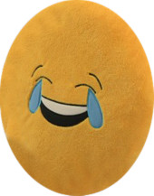 Emoji Yastık - Nakış işlemeli Büyük Boy (40*40) - Gülmekten Ağlayan Havalı Emoji - 1