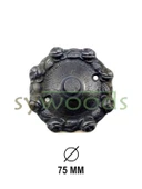 Pirinç döküm gül desenli kapı zili oksit siyah thumbnail 2