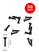 50 ADET 9,5 MM MİNİ AHŞAP MENTEŞE KİLİT HOBİ VİDASI SİYAH thumbnail 1