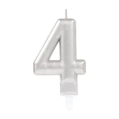 4 Rakam Mum Gümüş Renk - 1
