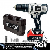 Sturdy Pro XR4850XLG Li-On 48 Volt 5 Amper Şarjlı Çift Akülü Darbeli Matkap 27 Parça Usta Setli - 3