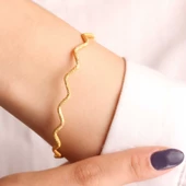 10 gr (gram) 22 Ayar İşçiliksiz Simli Dalga Bilezik thumbnail 3