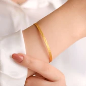 15 gr(gram) 22 Ayar İşçiliksiz Dövme Bilezik thumbnail 2