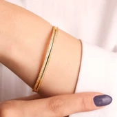 10 gr (gram) 22 Ayar İşçiliksiz Simli Hera Bilezik - 2