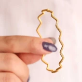 10 gr (gram) 22 Ayar İşçiliksiz Simli Dalga Bilezik thumbnail 2