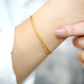 14 gr(gram) 22 Ayar İşçiliksiz Simli Ajda Bilezik - 2