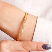 10 gr (gram) 22 Ayar İşçiliksiz Simli Z Bilezik thumbnail 2