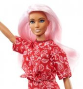 Barbie Bebek Koleksiyon Bebekleri Pembe Saçlı Pembe Elbiseli - 1