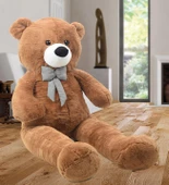 Sevgiliye Özel HEDİYE- 160 cm Papyonlu DEV Boy Peluş Ayı - % 100 YERLİ - 9