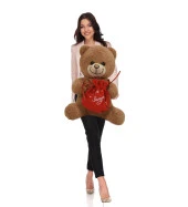 Sevgiliye Özel, Elinde BADEM Şekeri KESESİ ile Peluş BOZ Ayıcık-30 cm - 2