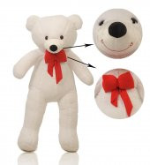 Sevgiliye Özel Hediye- Papyonlu 140 Cm Dev BOY Sevimli Peluş Koca Ayı - Özel Fiyat - 4