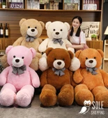 Sevgiliye HEDİYE- 160 cm İthal Kumaş Papyonlu DEV Boy Peluş Ayı thumbnail 1