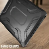 MacBook Air A1932 Kılıf 13 İnç 2018 2019 Touch ID Uyumlu Şeffaf Outdoor Darbe Emici Koruma thumbnail 6