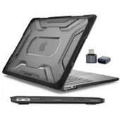 MacBook Air A1932 Kılıf 13 İnç 2018 2019 Touch ID Uyumlu Şeffaf Outdoor Darbe Emici Koruma thumbnail 1