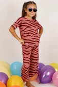 KIZ ÇOCUK KAPRİLİ TAKIM ZEBRA BASKILI A83 thumbnail 1