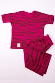 KIZ ÇOCUK KAPRİLİ TAKIM ZEBRA BASKILI A83 thumbnail 3