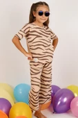 KIZ ÇOCUK KAPRİLİ TAKIM ZEBRA BASKILI A83 thumbnail 12