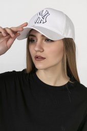 Felice Butik NY Nakışlı Unisex Beyaz Kep Şapka - 2