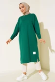 Armalı Uzun Basic Tunik Zümrüt thumbnail 1