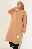 Armalı Uzun Basic Tunik Latte thumbnail 2