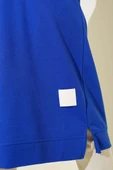 Armalı Uzun Basic Tunik Saks - 4