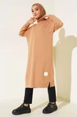 Armalı Uzun Basic Tunik Latte thumbnail 1