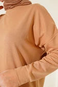 Armalı Uzun Basic Tunik Latte thumbnail 4