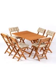 6+1 Minderli Balkon Bahçe Mutfak Bistro Set Katlanır Masa-sandalye - 1
