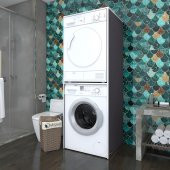 Kenzlife çamaşır-kurutma makinesi dolabı evgeniya gri 180*70*60 banyo çift katlı kapaksız arkalıksız - 1