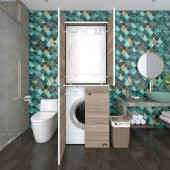 Kenzlife çamaşır-kurutma makinesi dolabı kapaklı jelena crd 180*70*60 banyo çift katlı arkalıksız - 1