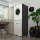 Kenzlife çamaşır-bulaşık makinesi dolabı katinka gri 180*70*60 banyo çift katlı kapaksız arkalıksız - 1
