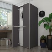 Kenzlife çamaşır-bulaşık makinesi dolabı kapaklı roksana gri 180*70*60 banyo çift katlı arkalıksız - 1