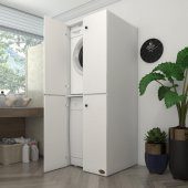 Kenzlife çamaşır-bulaşık makinesi dolabı kapaklı roksana byz 180X70X60 banyo çift katlı arkalıksız - 1