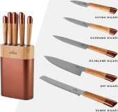 Karaca Maple Rosegold 6 Parça Bıçak Seti - 1